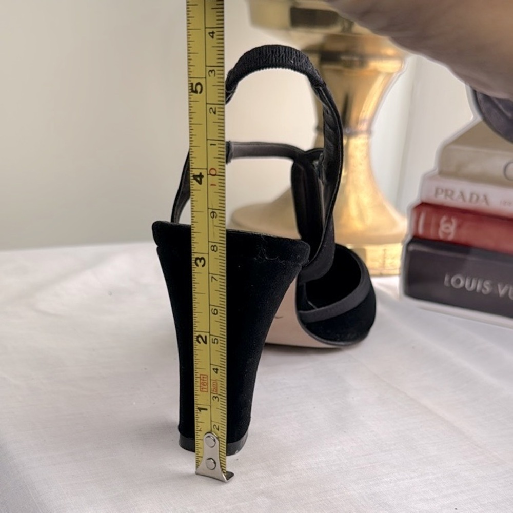 Vintage Nina Classic Black Velvet and Satin Heels - Picture 10 of 10